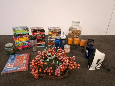 Mixed VHS Tapes - 32 Movies, 1980s&ndash;2000s, Cult Classics & Family Titles, NTSC Format, Home Decor, Iron, Shower Curtain, And More