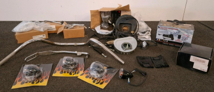 Harley-Davidson FX/Dyna/Softail Parts: Air Cleaner, LED Headlight, Levers, Shifter, Signals