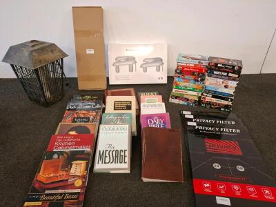 Books, VHS Movie Tapes, Bug Zapper, Privacy Filter Screen Protectors For Notebooks And LCD Monitors, And More