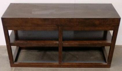 Contemporary Wooden Console Table With Lower Shelf, Dark Brown Finish, 48" x 15" x 30"