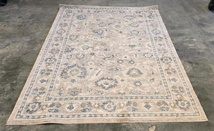 Christian Siriano New York Perrin Area Rug, 6'6" x 9'2", Gray-Blue, Traditional Medallion Design