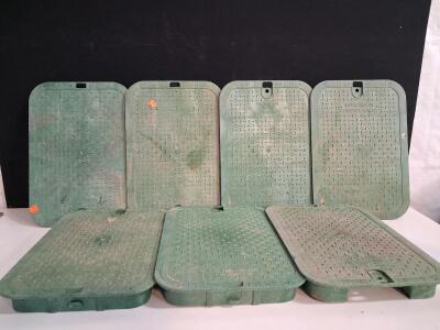 NDS Pro Series Green Irrigation Control Valve Box Lids 13"x20" Set Of 7