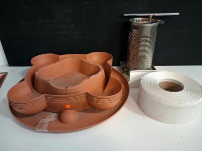 Cheese Making Mold & Press Bundle &ndash; Stackable Molds, Stainless Steel Press, Banding Roll