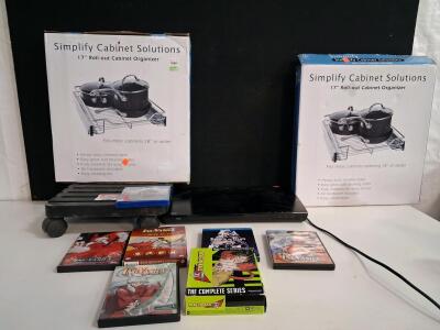 Simplify 17" Roll-Out Cabinet Organizer, Dolly, Sony Blu-Ray, Anime & Game Discs