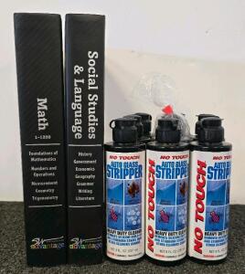8 Bottles No Touch Auto Glass Stripper 8Oz, And SW Advantage Math & Social Studies Binder Set
