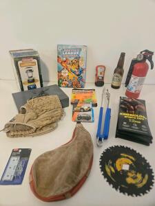 Coleman Floating Krypton Lantern, Justice League Artwork, Baseball Glove, Stud Finder, And More