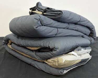 Rectangular Synthetic Sleeping Bag, 6Ftx33&rdquo; Gray/Tan, Adult Size, With Ziploc Space Bag