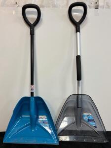 Heavy-Duty USA-Made Combo Snow Shovel Set, 20&rdquo; Blades, D-Grip, Steel Edge, Poly/Aluminum Handles