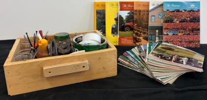 Lot of 25+ The Restorer & Classic Car Magazines (1985&ndash;1995) Plus Hardware Tool Box & Assorted Fasteners