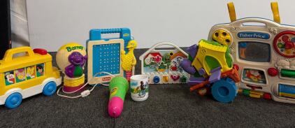Vintage Fisher-Price, Playskool, Barney, Sesame Street Toy Lot, 1988&ndash;1997, 14 lbs, Bulk