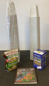 Gardening Starter Kit: Milky Spore Powder, Dr. Earth Compost Starter, 100 Plant Pots, 'Down to Earth' Book