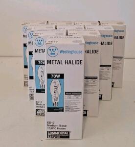 (10) Westinghouse 70W ED17 HID Metal Halide lamps Commercial Service, Medium Base, 10,000-Hour Life, In FN-A