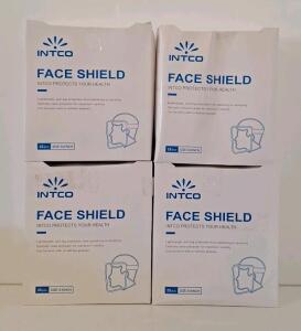 (4) 25-Count Boxes Of INTCO 8.6-Inch Disposable Face Shields, In FN-A