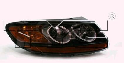(1) TYC Headlight Assembly Right 20-6807-90-9 / 92102-0W060 For 2007-2009 Hyundai Santa Fe, In FN-A