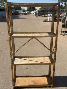Steel Storage Shelving Unit, 4 Adjustable Shelves, 72"x36"x18", Cross-Braced Frame