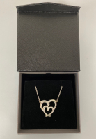 Double Heart Silver Necklace