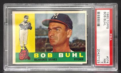 1960 Topps Bob Buhl #374 PSA 7 NM Milwaukee Braves Pitcher