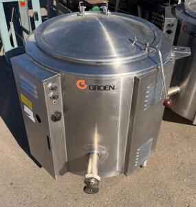 Groen EE-40 40-Gallon Electric Steam Jacketed Kettle, 208V, Stainless, Serial 26254