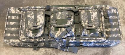 Voodoo Tactical Enhanced 42" Double Rifle Case in ACU Camo with MOLLE Webbing and Pouches