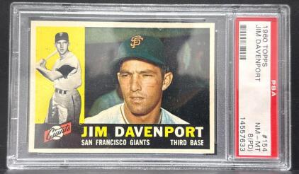 1960 Topps #154 Jim Davenport PSA 8 NM-MT San Francisco Giants Third Base