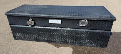 Black Steel Diamond Plate Full-Size Crossover Truck Tool Box, Gas Struts, 60" x 20" x 18", 2 Latches