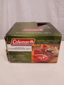 Coleman 24-Piece Enamel Dinnerware Set, Red, Model 2000016407