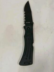 KA-BAR 3051 Folding Tactical Knife, 3.5" Combo Edge Blade, Liner Lock, Black Handle, Taiwan