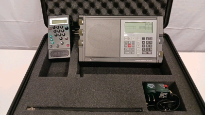 Grundig Satellit 700 & Sony Air-8 Receivers in Pelican 1550 Case, World & Air Band, SSB, AM FM SW