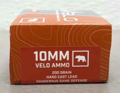 10mm Auto 200gr Hard Cast Lead Ammo &ndash; VELO Custom Big Game Ammunitions, 20 Rounds