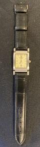 Embassy by Gruen GEM2109 Quartz Men&rsquo;s Watch, Rectangular, Date Display, Black Leather Strap