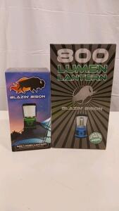 Blazin' Bison 800 & 500 Lumen LED Camping Lanterns with Multiple Modes and Long Battery Life