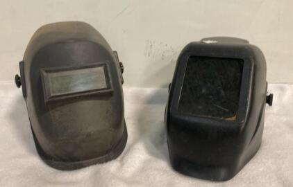 Pair of Passive Welding Helmets, 4x2 and 4x4 in Viewing Areas, Adjustable Headgear, Black ( T )