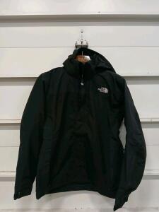 The North Face Men's Black Hooded Rain Jacket, Medium