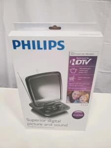 Philips SDV5231/27 Indoor Amplified HDTV Antenna, 20 dB Gain, Paper-Thin Design