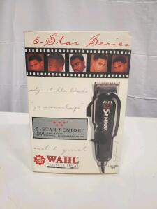 Wahl 5-Star Senior Professional Corded Hair Clipper, Adjustable Fade Blade, Box & Red Comb