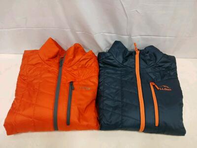 L.L.Bean PrimaLoft Packaway Jacket Men's Large, Insulated, Orange/Navy, Model 503391