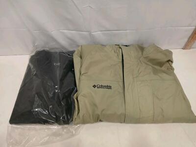 Columbia Men's Medium Tan Lightweight Jacket & Hot Chillys Black Fleece, Outdoor Gear Bundle