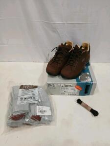 LOWA Pinto Lo Men's Trekking Shoes, Size US 9.5, Dark Brown, Leather Upper, Vibram Sole