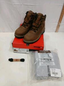 Wolverine Marauder 6" Waterproof Work Boots US 9 w/ Socks LRG & Extra Laces W02162