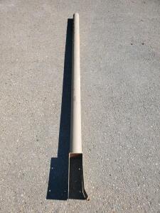 12 ft Steel Light or Sign Pole, Round, Rectangular Base, 5-inch Diameter, 4 Bolt Holes