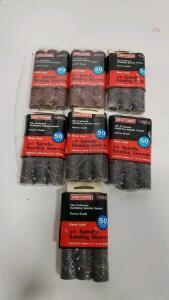 (7)Craftsman 928623 Spindle Sanding Sleeves, 3/4" x 4-1/2", 50 Grit, 21 Sleeves