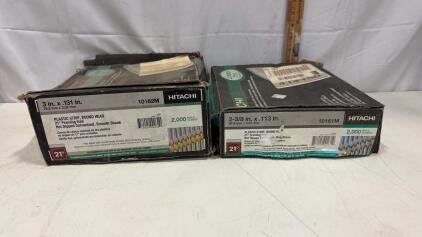 Hitachi 21&deg; Framing Nails 3" x .131" & 2-3/8" x .113" Plastic Strip, HDG, Partial Boxes