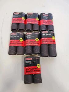 CRAFTSMAN 1-1/2" x 4-1/2" Spindle Sanding Sleeves 80 Grit, Model 928630, 7 Pack, Medium Grade