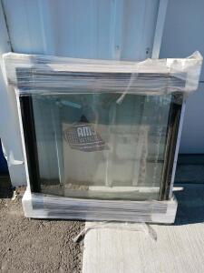 AMS Windows 28"x28" Black Picture Window, Double Pane Low-E Glass, Argon, 3/4" Spacer (R8)