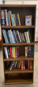 Freestanding Wooden Bookshelf with 5 Shelves and 60+ Non-Fiction Books- Archeology- The First Humans and More