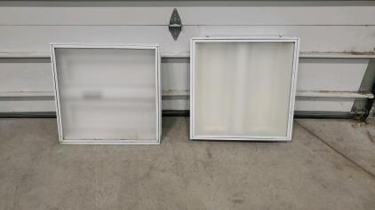 (2) 2x2 Ceiling-Mounted Fluorescent Troffer with Prismatic Lens, 64W, 120-277V