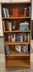 5-Shelf Oak Bookcase with 45+ History & Science Books - Biographies, Ancient & Modern Titles