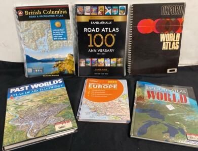 Collection of 6 Large Format Atlases: HarperCollins, Collins 2020, Rand McNally 100th, Oxford, More
