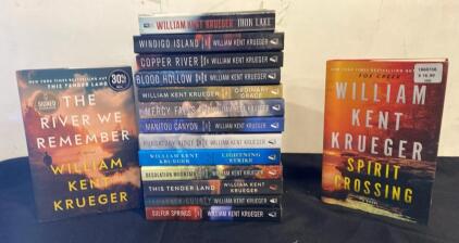 William Kent Krueger 15-Book Lot, Cork O'Connor Series, Signed Edition, Hardcover & Paperback ( V )
