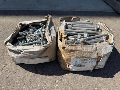 1/2"-13 x 6" Hex Head Cap Screws, Grade 5 Steel, Blue Zinc Plated, Approx. 50/Box, Lot 9657-55902